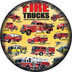 Evolution of Fire Trucks History Collage Spare Tire Cover