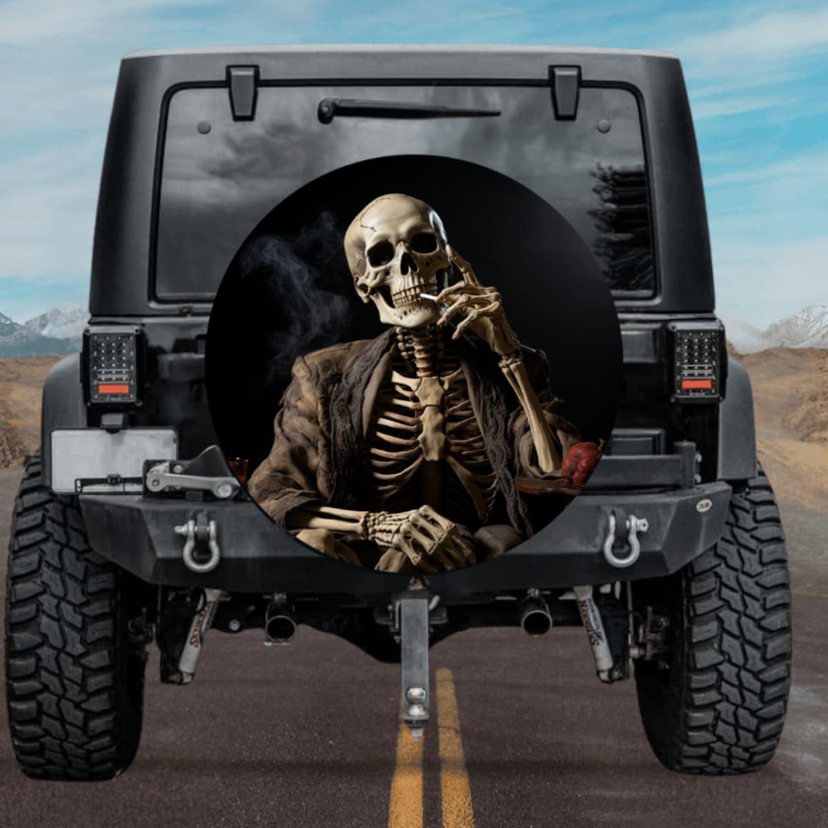 Relaxed Skull Spare Tire Cover