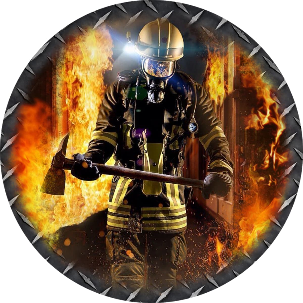 The Fire Vanguard Badge Spare Tire Cover