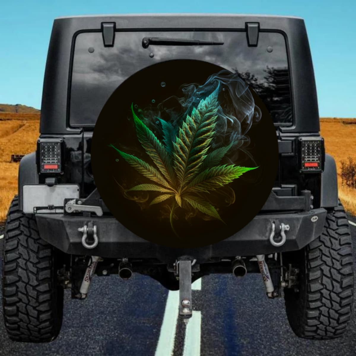 Vibrant Herb Leaf Spare Tire Cover