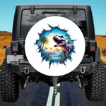 3D Breaking Through T-Rex Dinosaur Island Spare Tire Cover for Jeep Wrangler