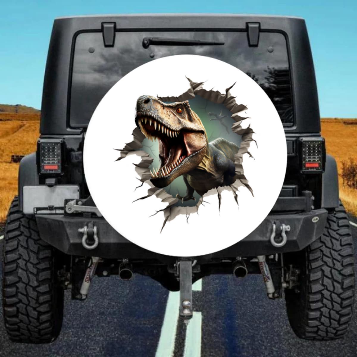 The Profile Beast 3D Rip-Out T-Rex Black Spare Tire Cover