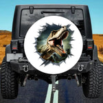 Off-Road Adventurer Favorite 3D Blue Dinosaur Island Sunrise Tire Cover