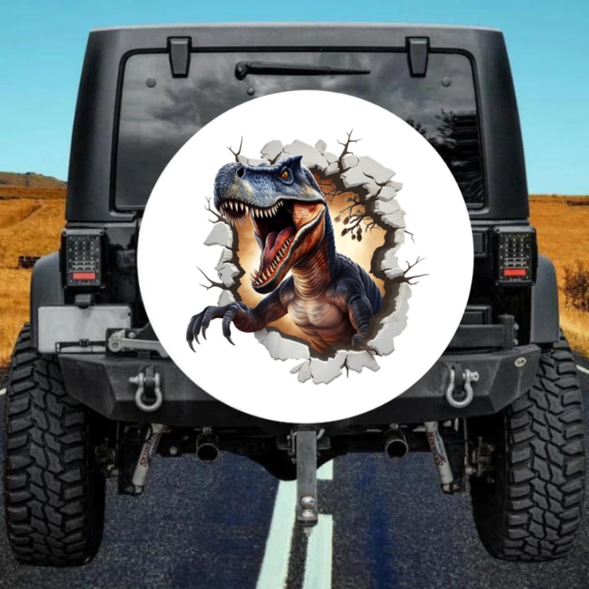 The "Claws T-Rex" 3D Breaking Blackout Spare Tire Cover