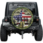 American Armed Forces Camo Star Spare Tire Cover for Jeep Bronco