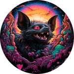 Neon Bat Spare Tire Cover - Colorful Galaxy Horror Art