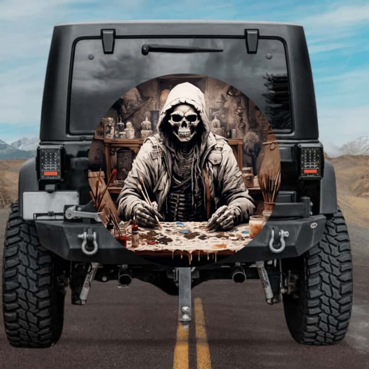 Workwear Artist Skull Spare Tire Cover