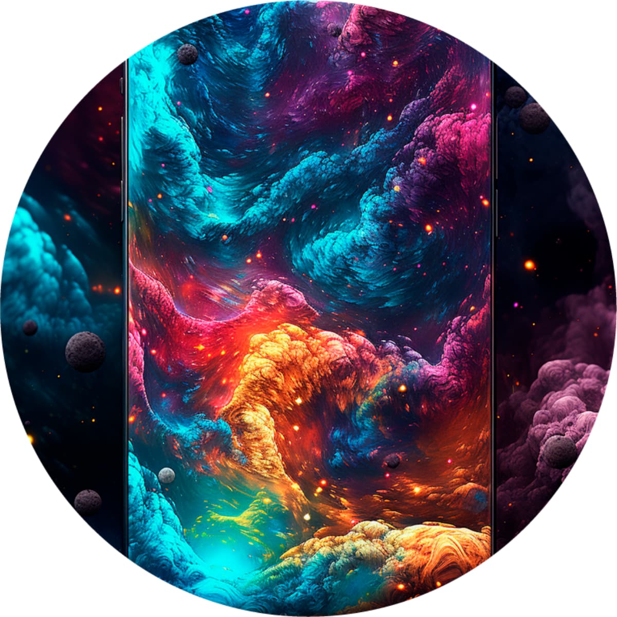 Colorful Galaxy Spare Tire Cover - Abstract Nebula Space Art