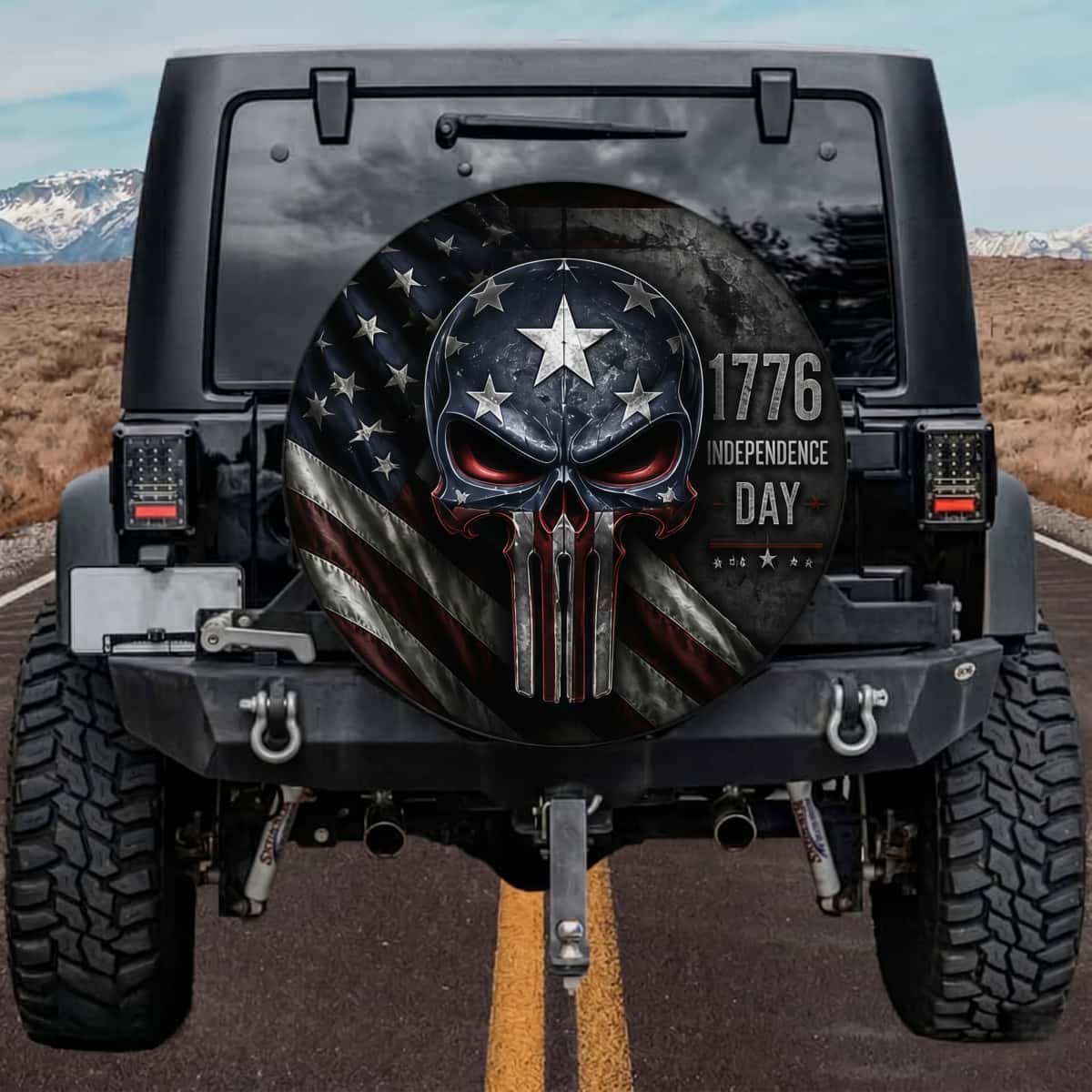 Tactical 1776 Independence Day Flag Spare Tire Cover