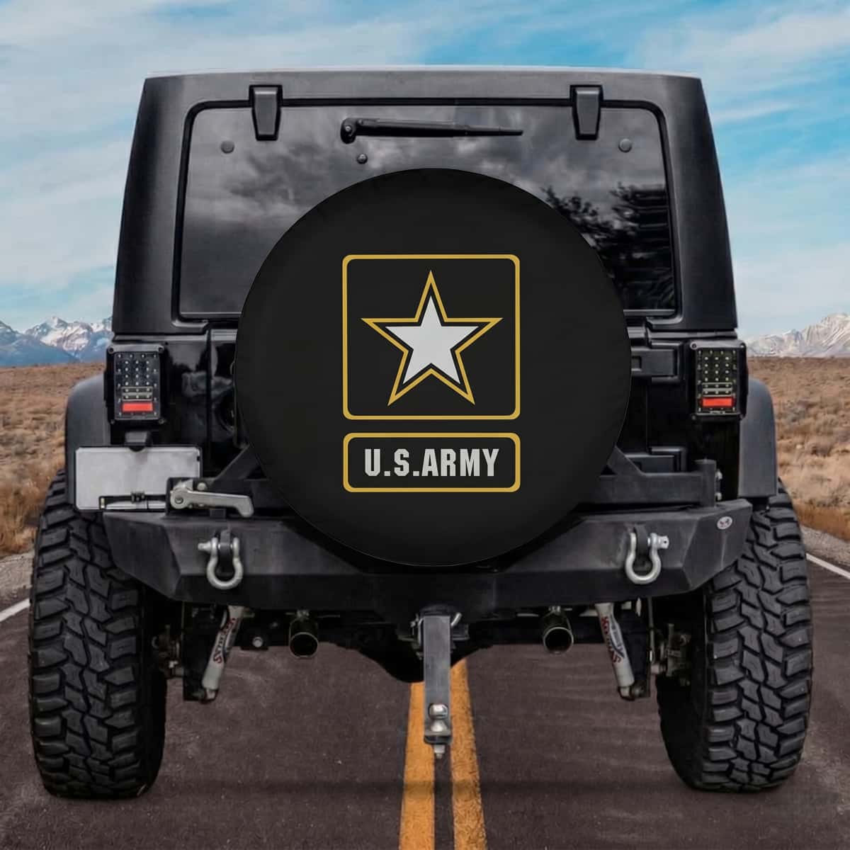 Official U.S. Army Star Logo Spare Tire Cover for Jeep Wrangler Bronco