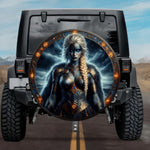 Gothic Valkyrie Goll Tumult Norse Runes Lightning Spare Tire Cover
