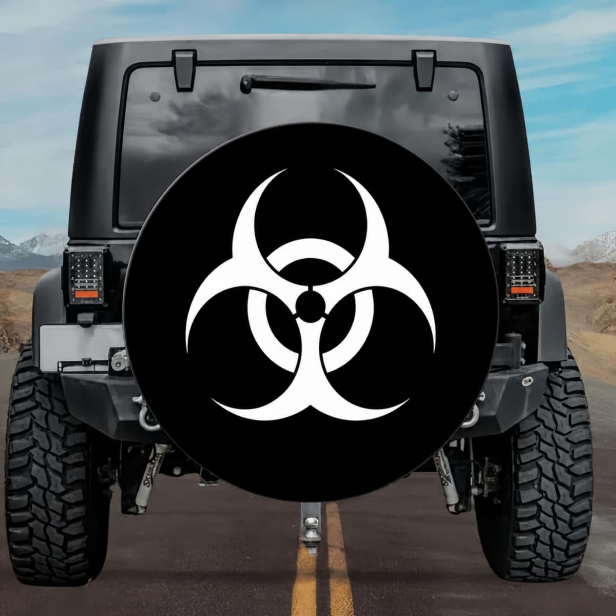 Bio Hazard Warning Symbol Spare Tire Cover