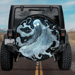 Gothic Phantom Ghost Ice Blue Smoke Stained Glass Spare Tire Cover