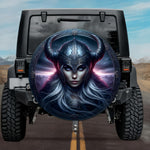 Gothic Valkyrie Hervor Alvitr Horned Helmet Norse Runes Spare Tire Cover
