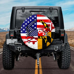 Maryland Outdoorsman Favorite Retro Blue Crab Flag Tire Cover