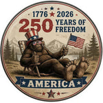Patriotic Bigfoot 250 Years of Freedom Spare Tire Cover for Jeep Bronco