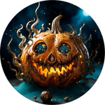 Space Theme Pumpkin Spare Tire Cover - Gothic Halloween Art