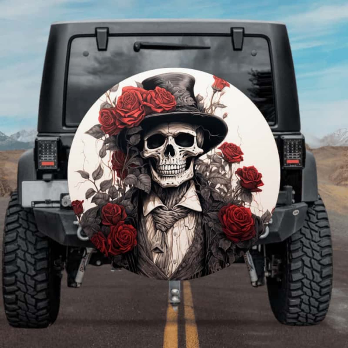 Grim Rose Gent Spare Tire Cover