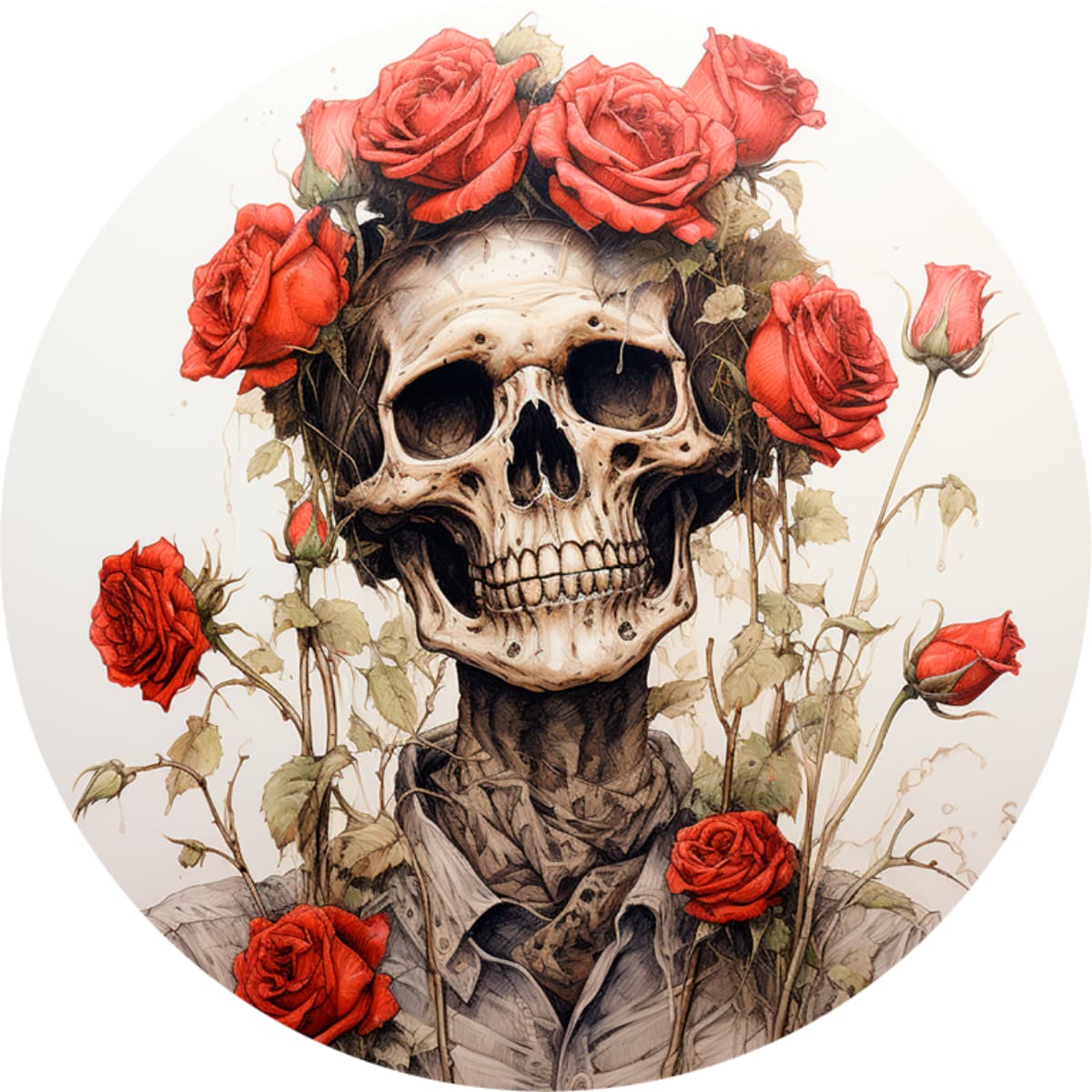 Rose Skull Spare Tire Cover