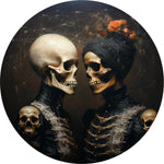 Skeleton Couple Spare Tire Cover - Victorian Military Style Art