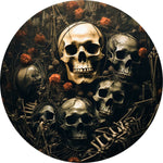 Realistic Skeleton and Flower Spare Tire Cover - Dark Art