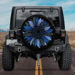 The Wildflower Soul Vibrant Blue Mosaic Sunflower Tire Cover