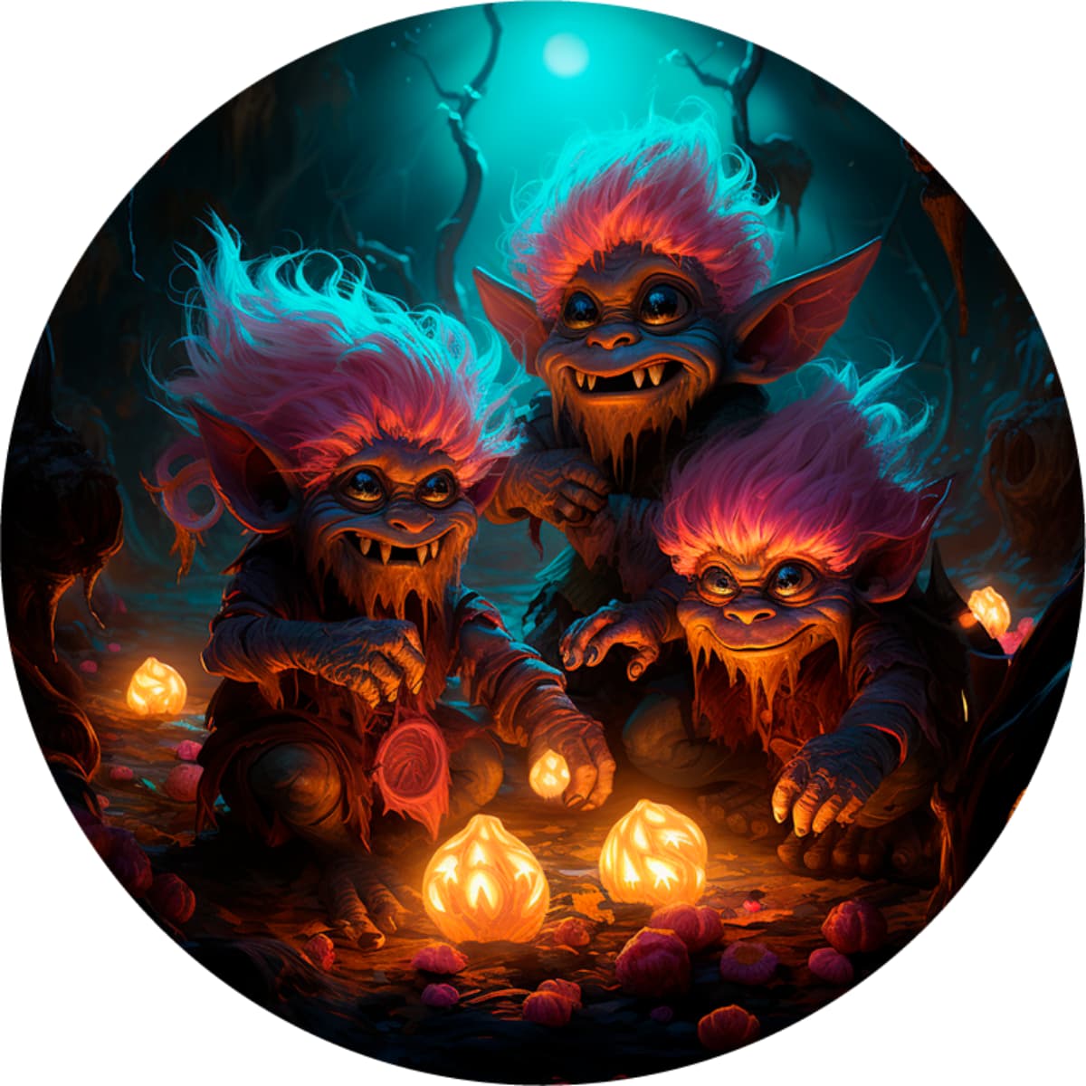 The "Pumpkin Thieves" Pink-Haired Goblin Spare Tire Cover