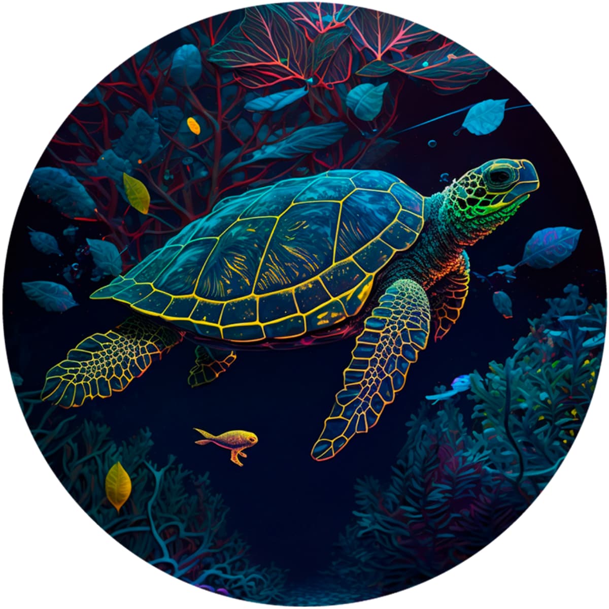 Vibrant Sea Turtle Art Spare Tire Cover