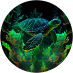 Artistic Coral Reef Sea Turtle Custom Tire Skin