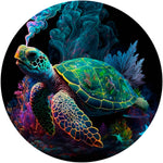 Trippy Sea Turtle with Mystic Smoke Custom Spare Tire Cover
