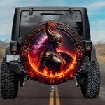 Gothic Valkyrie Hjalmprimul Fire Ring Magenta Hair Spare Tire Cover