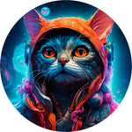 Cute Techwear Cat Spare Tire Cover - Orange Hoodie Art