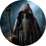 Scary Ancient Wizard Spare Tire Cover - Horror Fantasy Art
