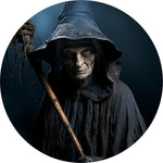 Scary Ancient Witch Spare Tire Cover - Realistic Horror Art