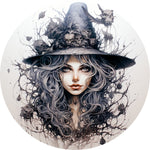White Witch Spare Tire Cover - Gothic Ink Art & Skulls