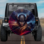 Gothic Valkyrie Rota Norse Runes Sleet Storm Red Eye Spare Tire Cover