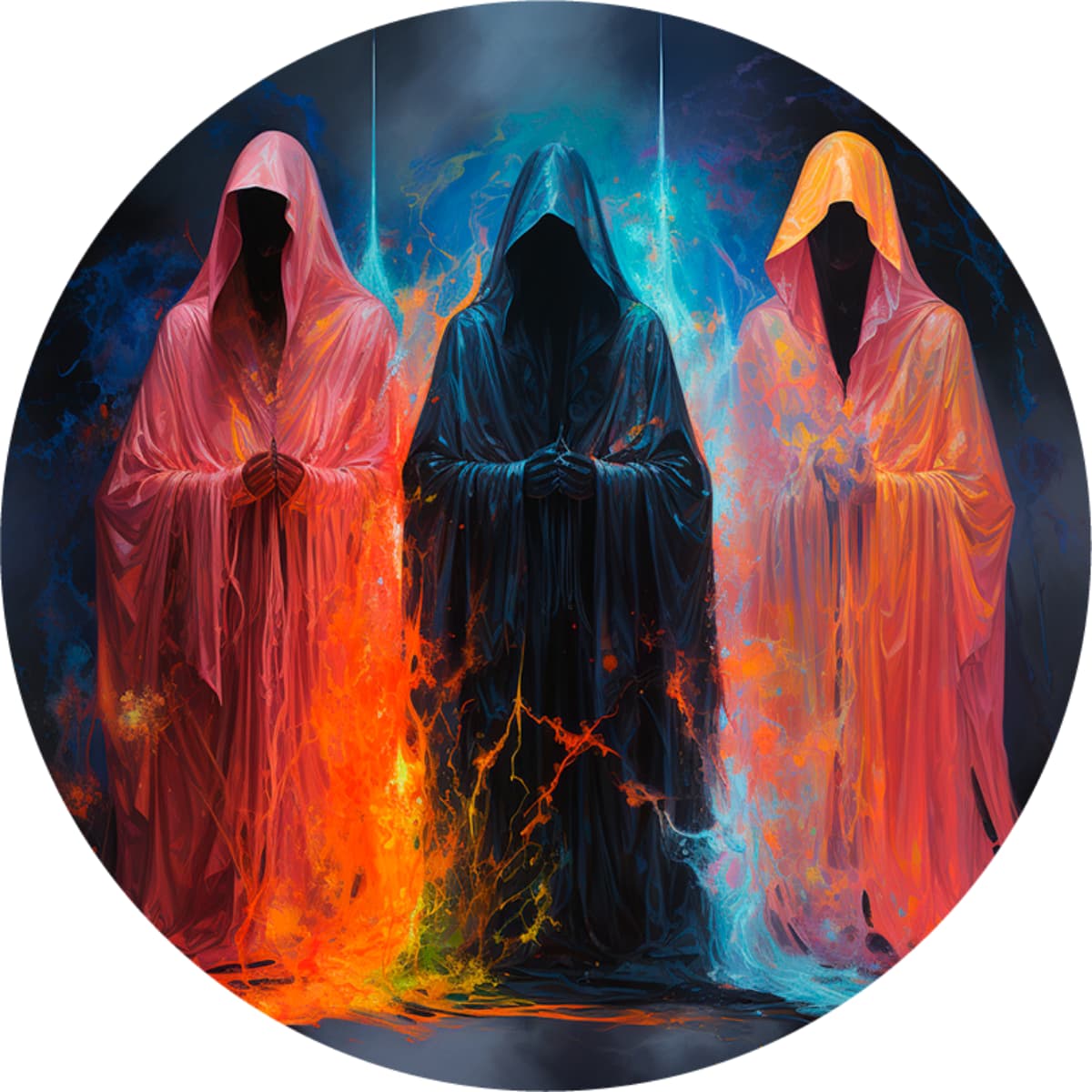 Shadow Wraiths: Dark Fantasy Hooded Figures Spare Tire Cover