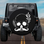 Skull With Handlebar Mustache Spare Tire Cover