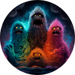Psychedelic Sasquatch Family Spare Tire Cover