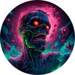 Trippy Neon Zombie: Zombie Rated Apocalypse Spare Tire Cover