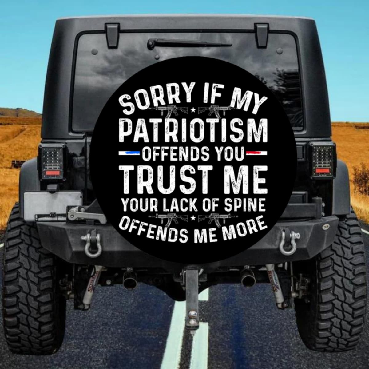 2nd Amendment Rifle Silhouette Spare Tire Cover