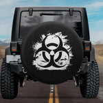 Distressed Bio Hazard Warning Spare Tire Cover