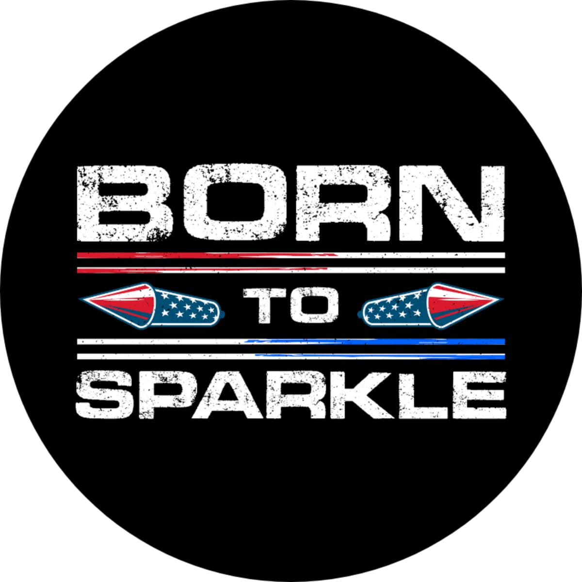 Born to Sparkle Funny Patriotic Spare Tire Cover