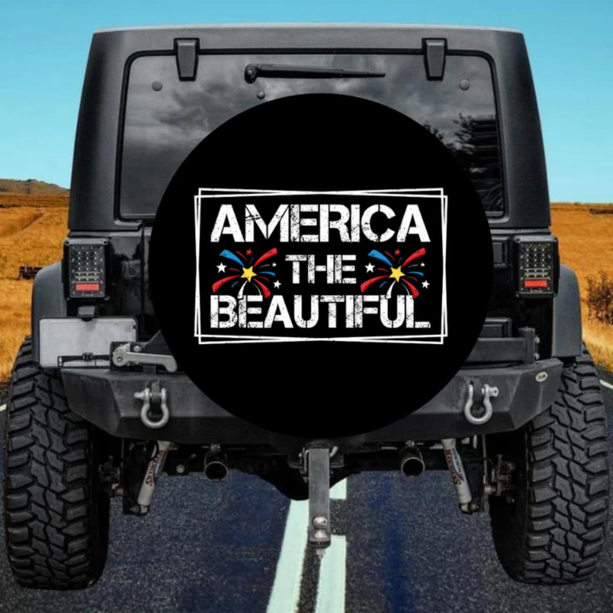 America The Beautiful Patriotic Spare Tire Cover