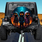Monster Group Spare Tire Cover - Scary Glowing Eyes Art