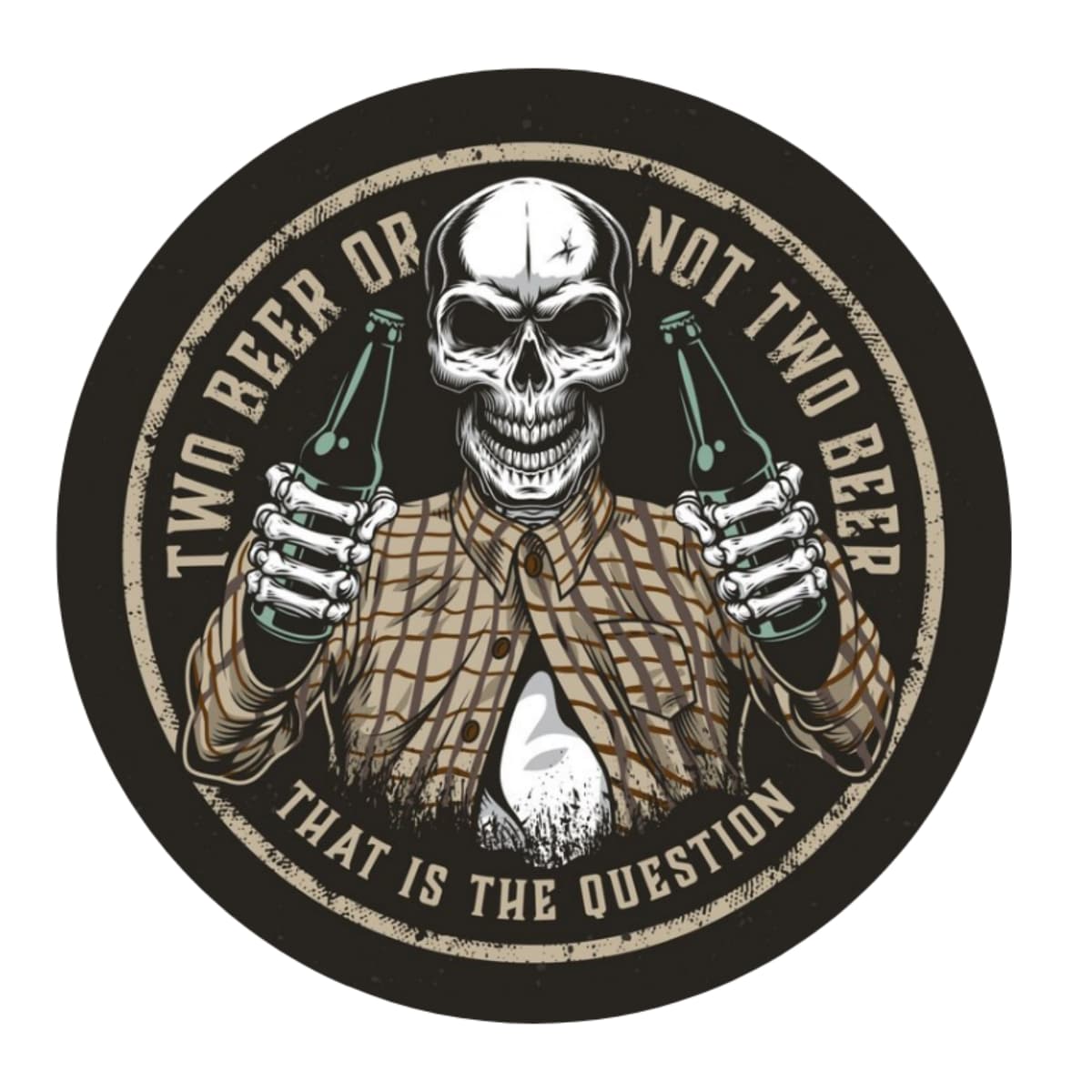Funny Beer Spare Tire Cover - Two Beer Or Not Two Beer Skull Art