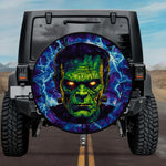Gothic Electrified Reanimated Creature Lightning Stained Glass Spare Tire Cover