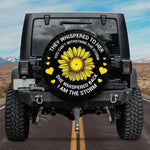 They Whispered To Her Yellow Hearts Sunflower Spare Tire Cover