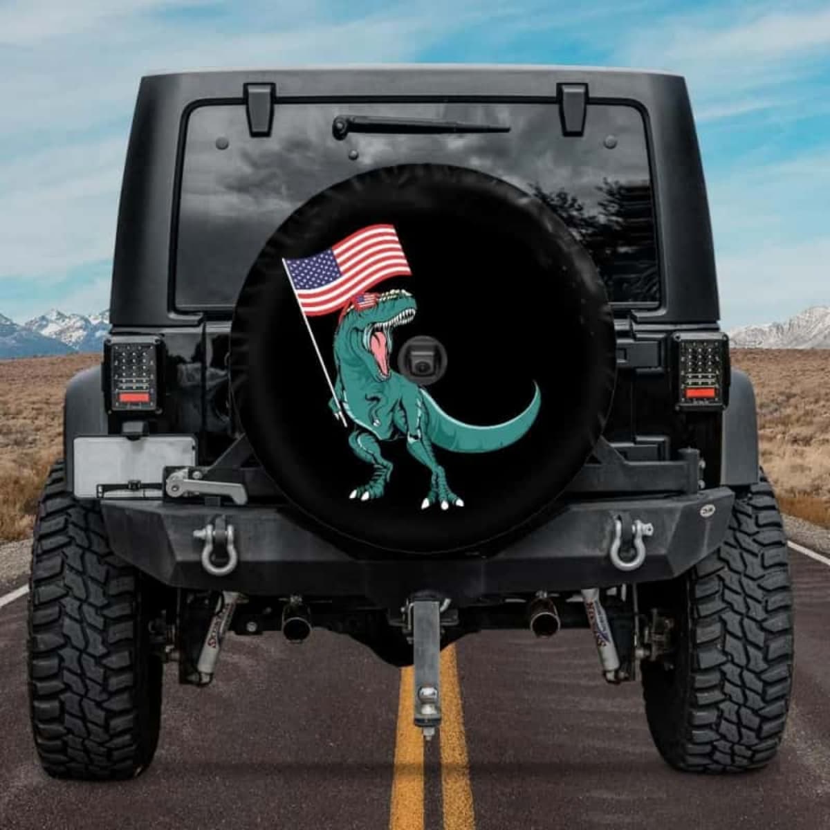 Tyrannosaurus Patriot Spare Tire Cover