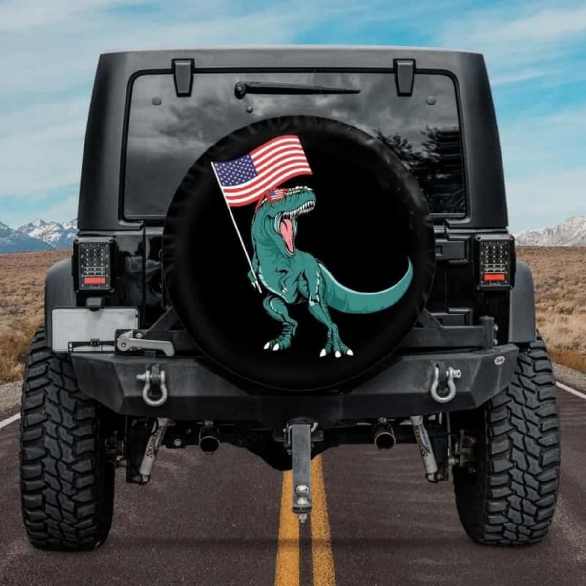 Tyrannosaurus Patriot Spare Tire Cover